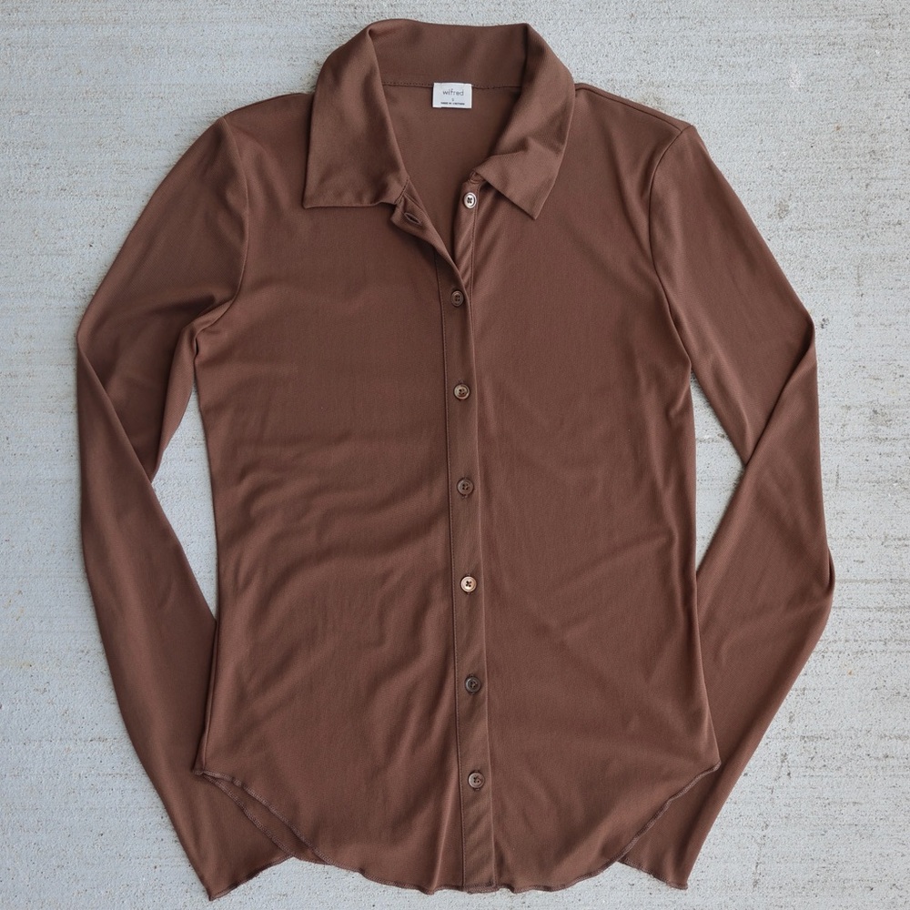Wilfred Sheer Button-Up Shirt
